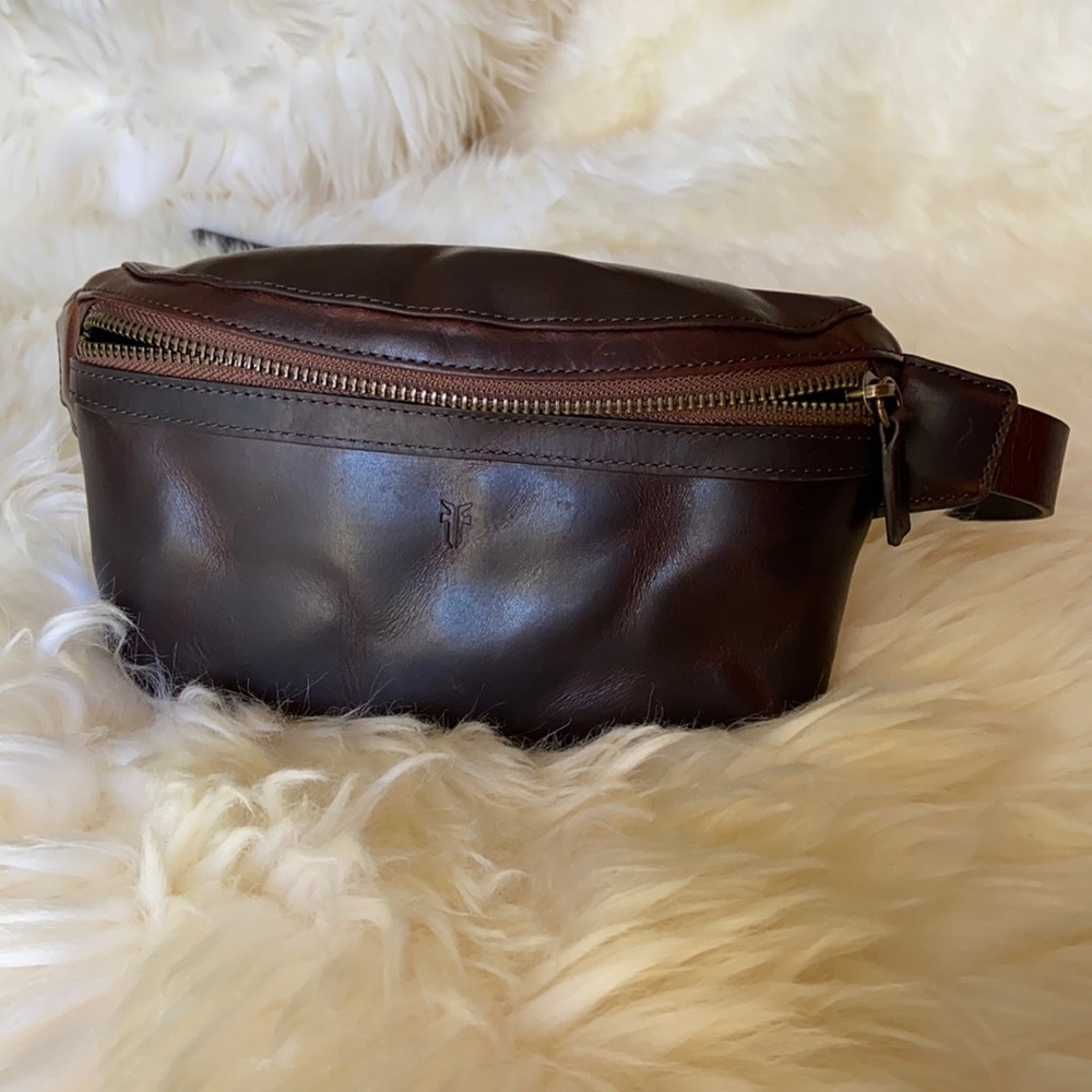 Frye brown leather belt waist bag S/M